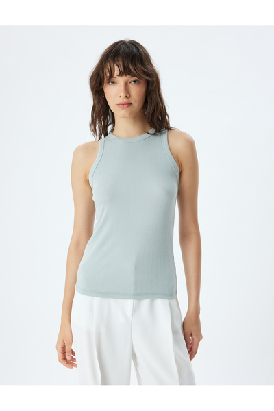 Koton Modal Fabric Textured Halter Collar Athlete