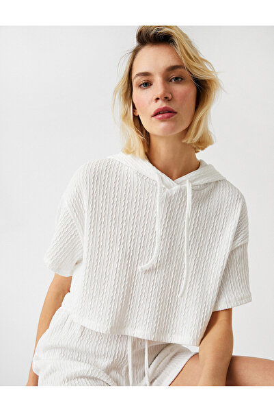 Koton Μόδα μπλουζάκι με μανίκια με πόρτα