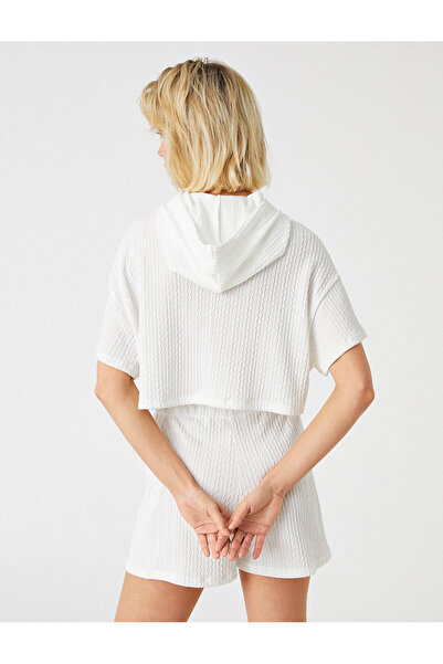 Koton Μόδα μπλουζάκι με μανίκια με πόρτα