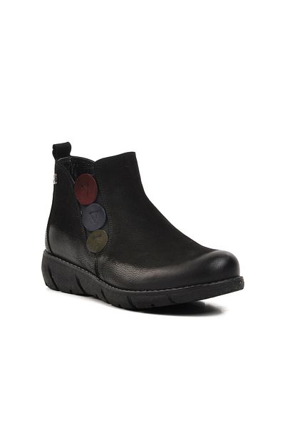 Venüs Μαύρα γυναικεία μποτάκια Nubuck
