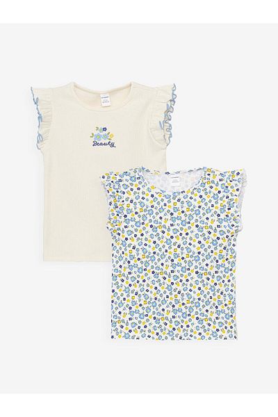 LC Waikiki Lcw Kids Crew Neck Sleeveless Floral Baby Girl Blouse 2-Piece Set (S4)