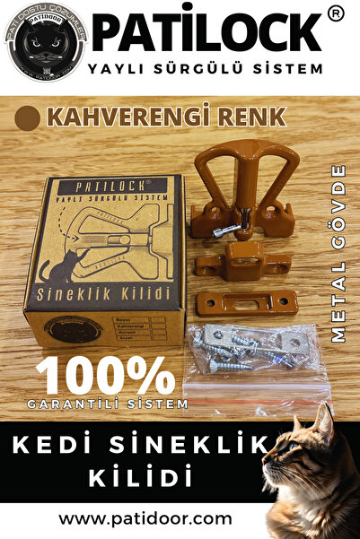 Genel Markalar PATİLOCK Kedi Sineklik Kilidi /Kahverengi / İçeri Ve Dışarı Aç...