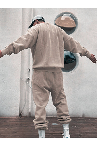 MODASHOT Men's Crew Neck Tracksuit Set 3 Threads - Raised Inside -