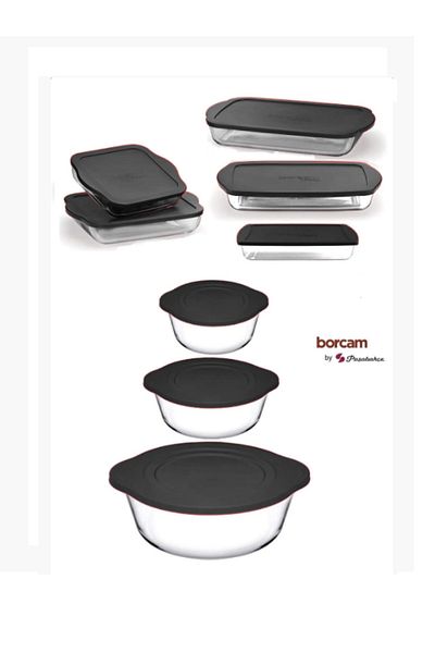 Paşabahçe Borcam 8Pcs Anthracite Gray Set of Doors with Cap