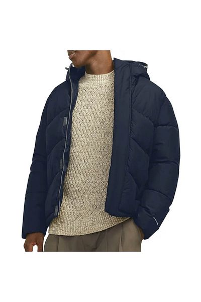 Jack & Jones Jjworld Navy Blue Men's Puffer Coat