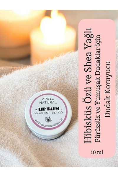 April Natural Hibiscus and Shea Oil Lip Protector Moisturizing Lip Balm with Natural Organic Ingredients