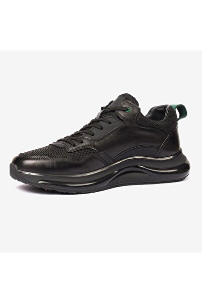Greyder 64648 Erkek Siyah Hakiki Deri Sneaker Ayakkabı