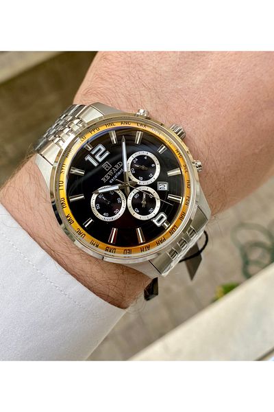Reward Excellent Steel Silver Color 5Atm Waterproof Men Wrist Watch Bracelet Gift