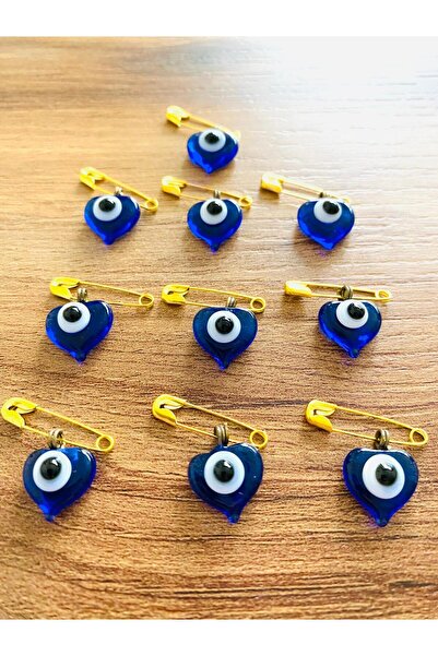 312 KONSEPT 10 adet çengelli iğneli özel üretim cam nazar boncuğu