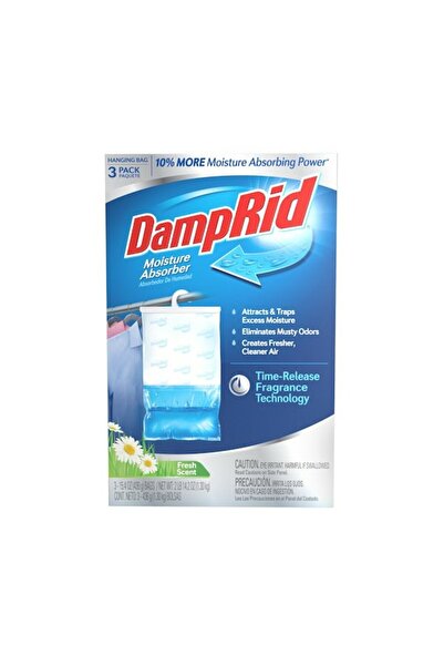 DAMPRID معطر خزانة الملابس الممتص للرطوبة برائحة منعشة 15.4 أونصة، 3 عبوات