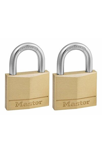 Master Lock قفل نحاسي صلب 140EURT، عرض 40 مم، عبوة من قطعتين - أقفال متماثلة ...