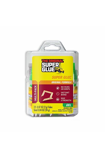 Super Glue لاصق فوري، أنابيب استخدام فردي 2 جرام، عبوة من 12، تركيبة سيانوأكر...