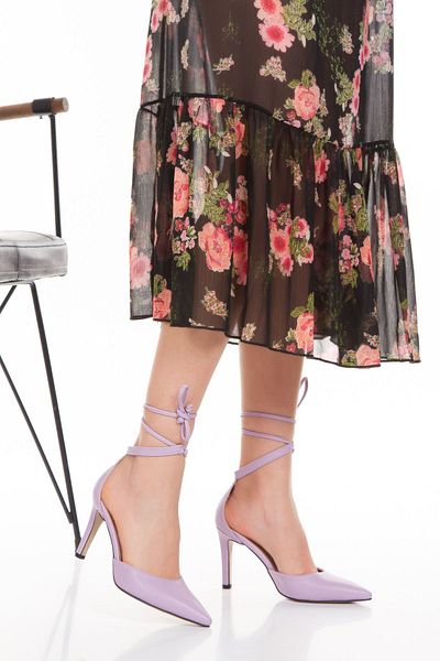 derithy Thin Heeled Ankle Strap Pointed Sandals Summer Shoes-Byc2102-Lilac