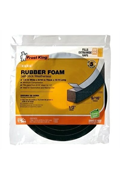 FROST KING شريط إسفنجي أسود مقاس 3/8 × 7/16