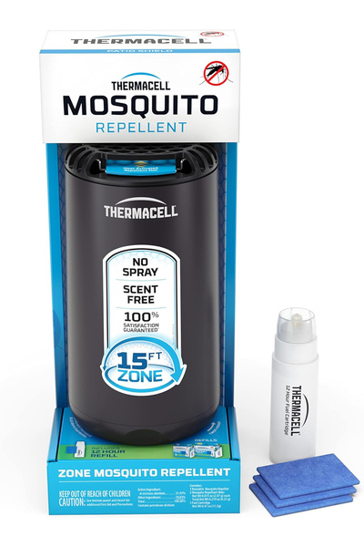 THERMACELL طارد البعوض Patio Shield مع عبوة إعادة تعبئة، أسود/جرافيتي