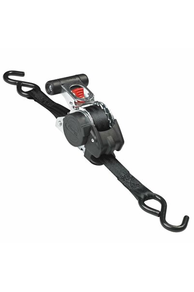 Master Lock رباط قابل للسحب 3م × 25ملم مع خطافات على شكل حرف S باللون الأسود