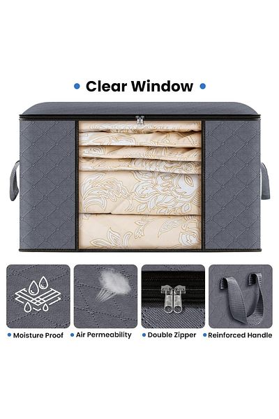 Generic Large storage bag set of 2 pieces, foldable clothing boxes