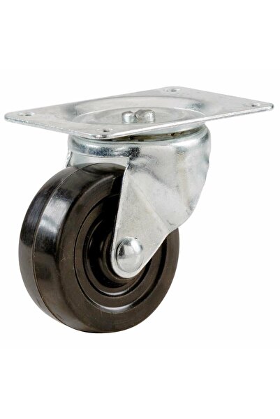 TRU-GUARD Tru Guard Rubber Swivel Plate Caster, 1-9/16 in. (40 mm) Wheel, 44 ...
