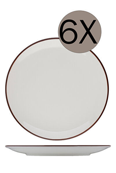 İD FİNE ID FINE Modest Brown Lona Düz Tabak 25 cm 6'lı Takım 18001-111025