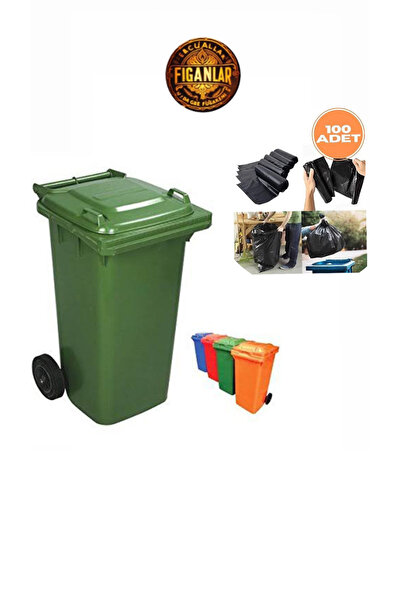 figanlar ambalaj yeşil büyük Çöp Konteyneri 120 Lt Tekerlekli Ve Darbe Ve Isı...