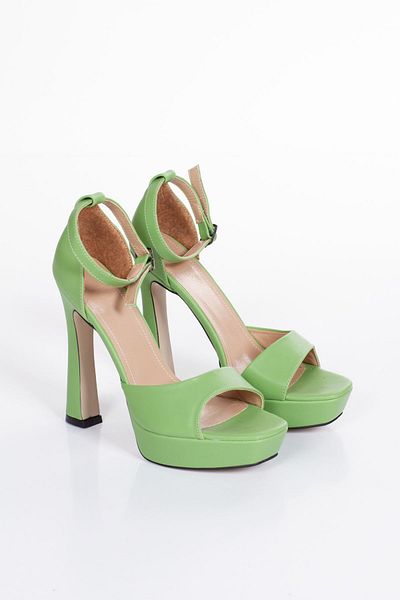 derithy Fancy Thin Heeled Ankle Strap Thick Platform Sandals Summer Shoes-Byc1801-Green
