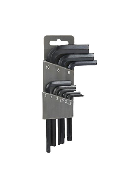 MASTER MECHANIC 9-Piece Metric Hex-L Key Set, Short Arm Allen Wrenches with O...