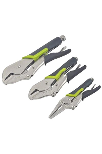MASTER MECHANIC طقم كماشات قفل ثلاثية القطع، فولاذ سبيكة معالج حرارياً، كماشة...
