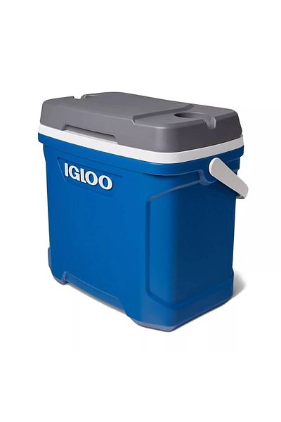 IGLOO صندوق ثلج من البولي يوريثين الفاخر من Latitude باللون الأزرق النيلي والرمادي 28 لترًا