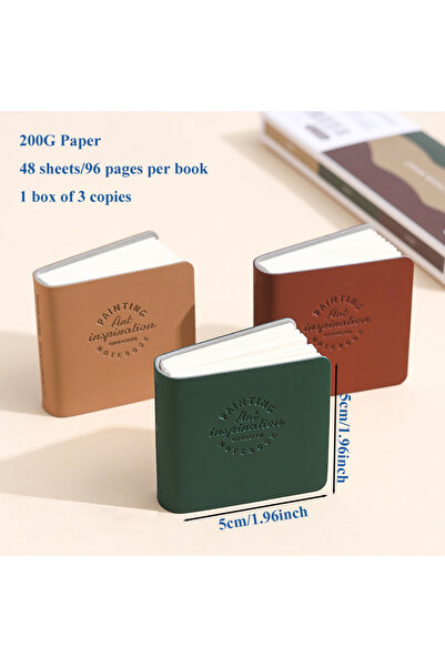 Choice style4 3Pcs 50x50mm Pocket Drawing Book blanks Water color Thick Paper...