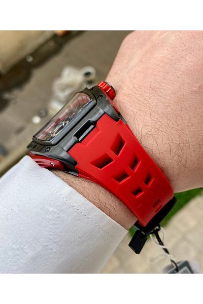 Reward 5Atm Waterproof Red Color Automatic Mens Wrist Watch Bracelet Gift