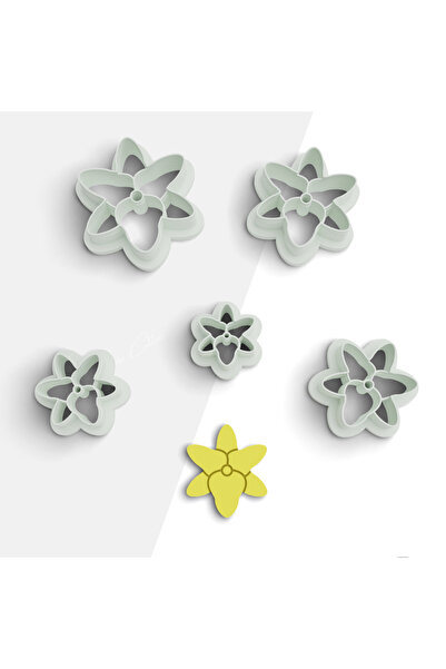 flament aşk Zambak Polymer Clay Mold, Earring Mold, Clay Cutter, 5 Sizes, No:...
