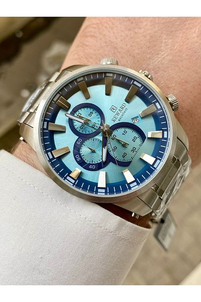Reward Excellent Steel Silver Color 5Atm Waterproof Men Wrist Watch Bracelet Gift