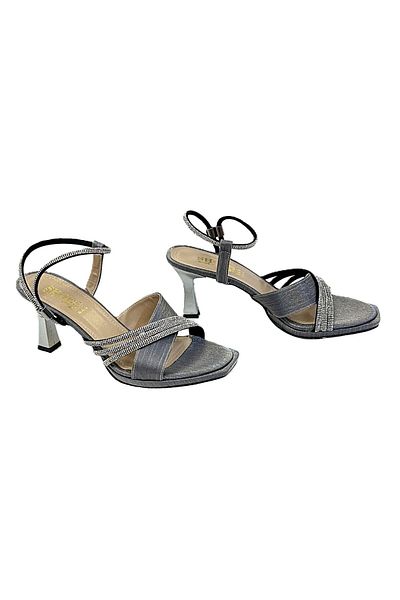 KAFKASLAR AYAKKABI Kadeh Heeled Satin and Stone Front Platform Heeled Evening Shoes