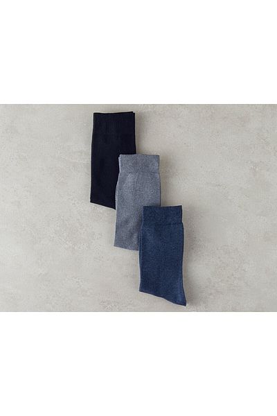 English Home Mingo Men's Socks Set of 3 - Black Navy Blue Gray