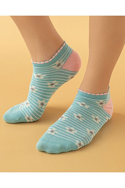 English Home Wilma Blue Cotton Women's Booties Socks