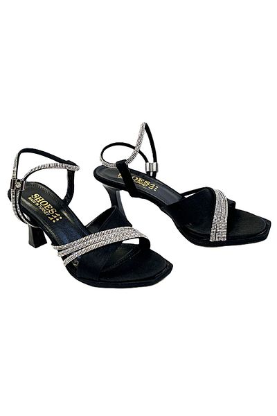 KAFKASLAR AYAKKABI Kadeh Heeled Satin and Stone Front Platform Heeled Evening Shoes