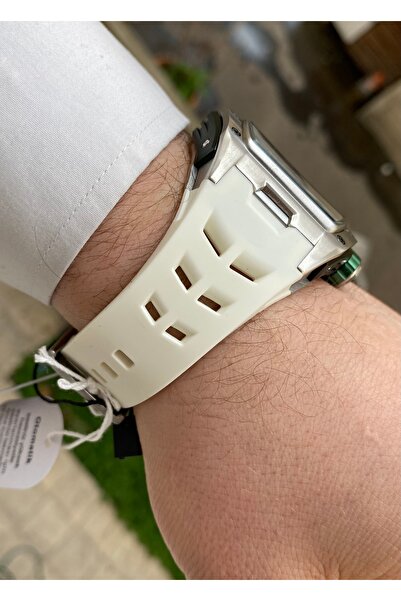 Reward 5Atm Waterproof Men's Wrist Watch and Bracelet Gift with White Silicone Band