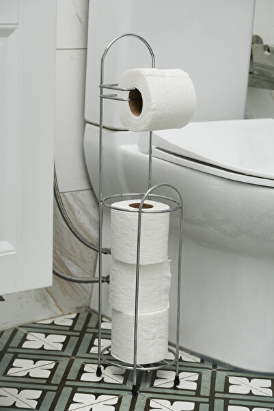 EMA HOME Suport pentru hârtie igienică din inox cu rezerve - Design modern din inox cromat