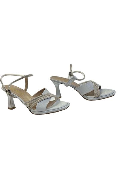 KAFKASLAR AYAKKABI Kadeh Heeled Satin and Stone Front Platform Heeled Evening Shoes