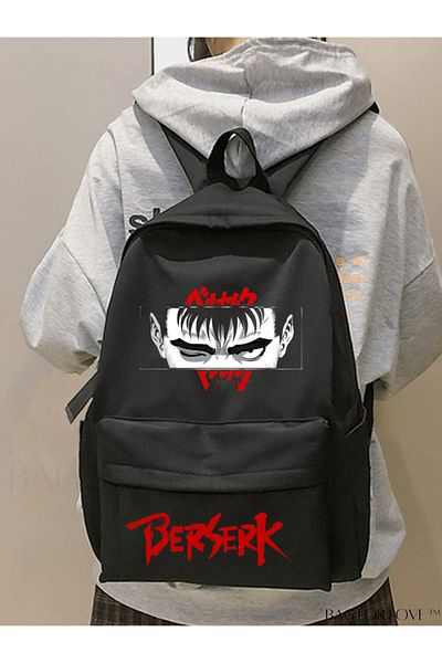 Aesthia Red Berserk Eyes Double Printed School, Course, Course Backpack - Mingalondon