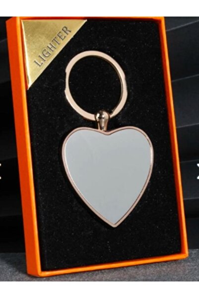 KdrElektronik Kalp Şeklinde Özel Tasarım Kaydırmalı Anahtarlıklı Şarjlı Çakmak usb çakmak