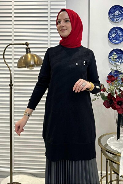 Rabia Şamlı Black Wise Knitwear Tunic