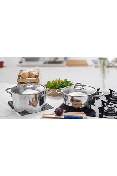 SAFINOX Vision 24X14 Steel Deep Pot 6.3 Liters