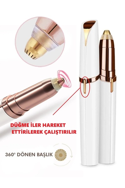 naque Kalem Tipi Taşınabilir İnce Uçlu Yüz Için Tüy Alıcı Kaş Bıyık Epilasyon Aleti (Pil Dahildir)