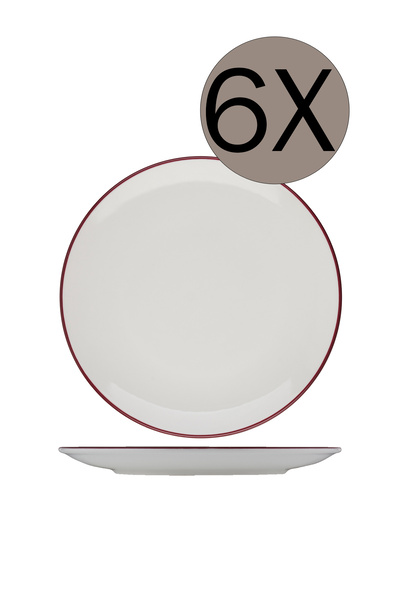 İD FİNE ID FINE Modest Maroon Lona Düz Tabak 19 cm 6'lı Takım 13001-111019