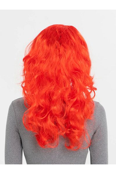 Afrodit Giyim Red Color Long Wavy Party Wig