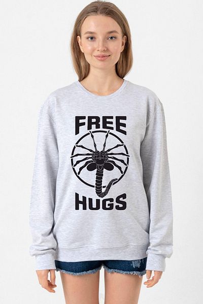 Tshirthane Free Facehugger Hugs Grimelange Women's 2Ip Sweatshirt