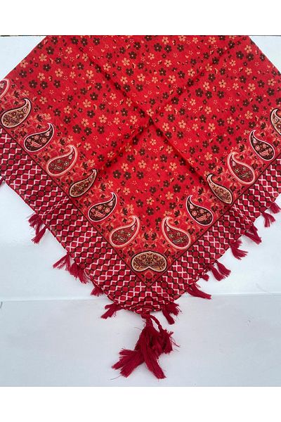Safir Tuhafiye Βαμβακερό Ινδικό Φουλάρι 110 cm x 110 cm |   Ινδική γραφή