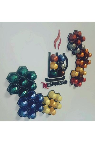 Nespresso Starbucks Compatible Wall Mounted Coffee Stand and Capsule Holder - Plastic