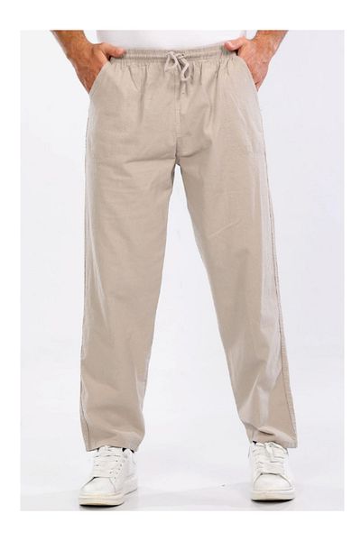 LUSSOLİFE Men's 100% Natural Fabric Linen Look Bottom
